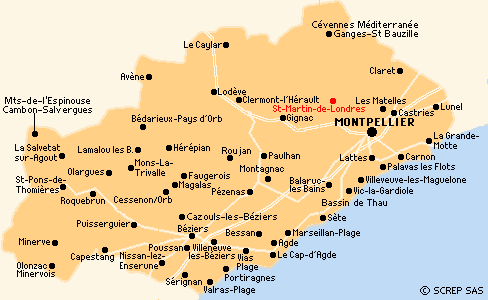 Map of l'Hérault